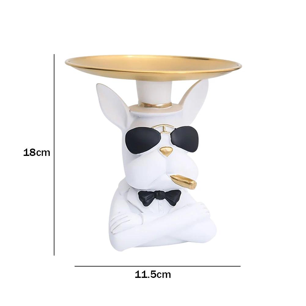 Fortune Crown Gato Boca Grande Bandeja de Armazenamento de Chaves para Hall de Entrada Ornamento Decorativo para Casa Bandeja de Armazenamento de Estatueta de Gato Fofo Para Chave Lanche