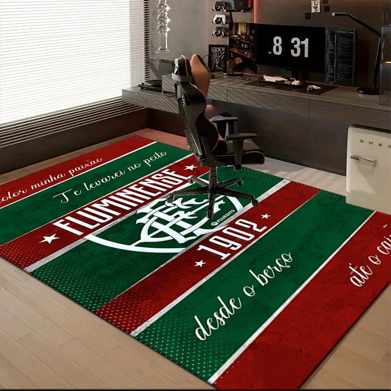 Flumi-nense Football Crest Printed Office Carpet Chair Cushion Entryway Rug, Rugs for Living Room, Bedroom Christmas gifts