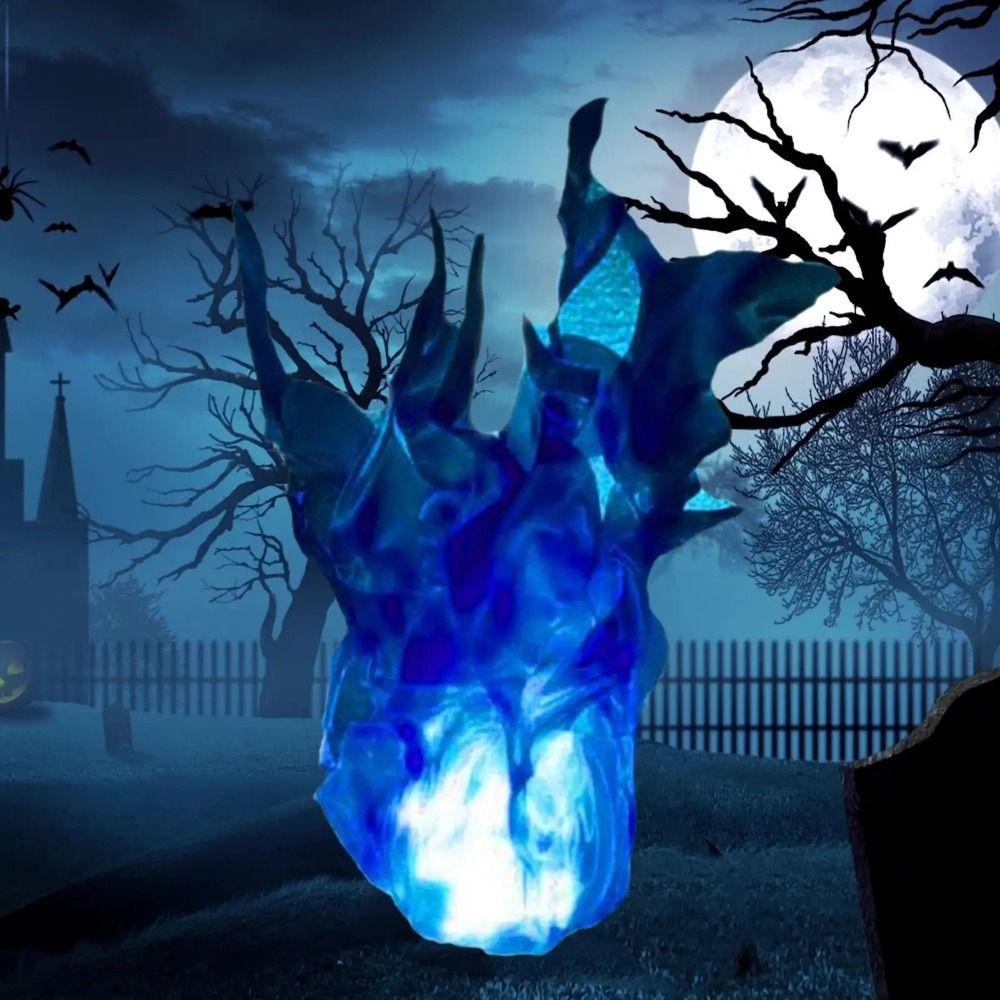 Round Floating Fireball Lamp Flexible Halloween Decoration Glowing Flame Prop  Birthday