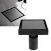 Floor Drain with Removable Cover SUS304 Stainless Steel Square Drain Set 10x10cm Black