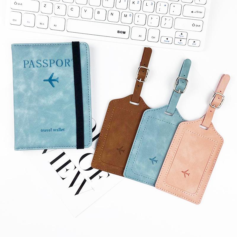 Multi-Color Luggage Tag & Anti-Magnetic Passport Holder Set