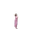 Pink Floral Suspender Dress Womens Summer Slim-fitting Sleeveless Long Dress