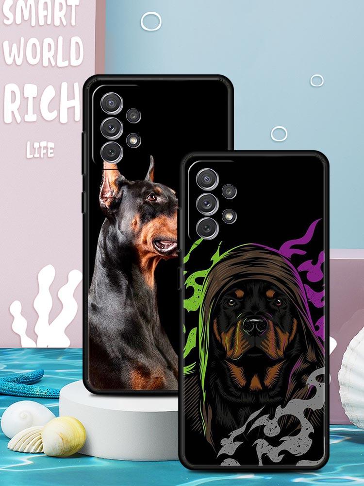 Doberman Dog Phone Case for Samsung Galaxy A55 A35 A15 A14 A13 A25 A54 A51 A71 A72 A73 A32 A52 A41 5G Soft TPU Shell Fundas Bags