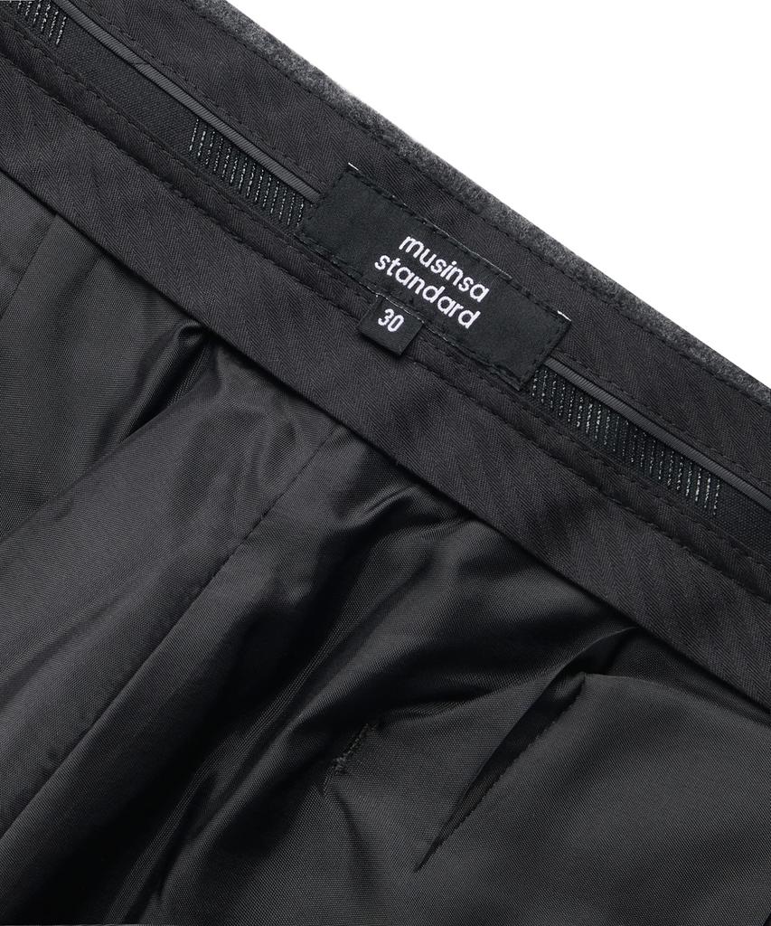 MUSINSA STANDARD Wool Flannel Wide Slacks [Medium Gray]