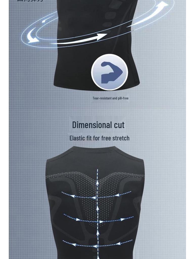 Men's Quick-Dry Fitness Sleeveless Set: Tight-Fit Wide-Shoulder Running & Basketball Training Vest & Shorts.