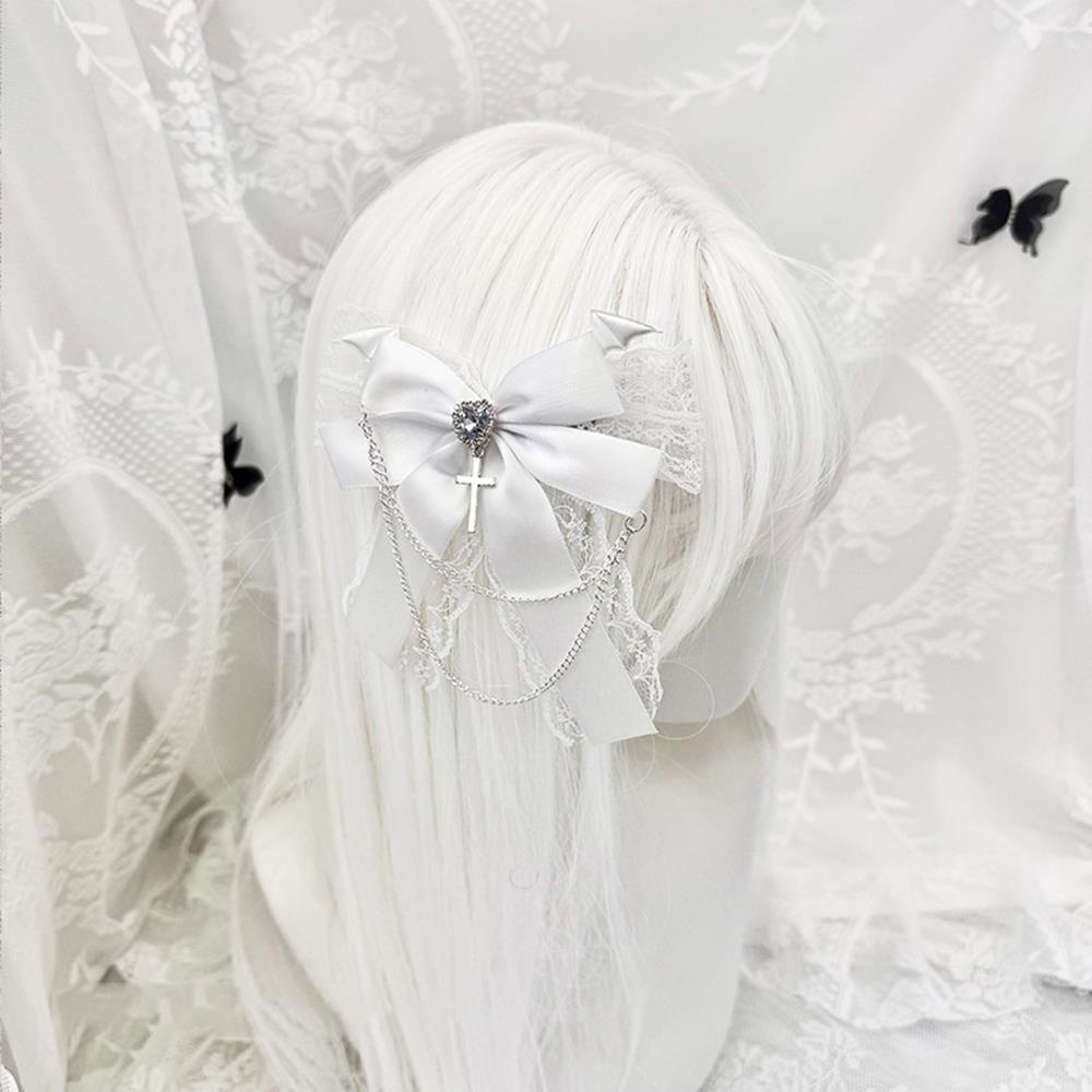 

1PC Sweet Cute Subculture Delicate Lace Bow Hairclip Fan Bow Decoration Pain Bag Decoration DIY Accessory Hair Jewelry
