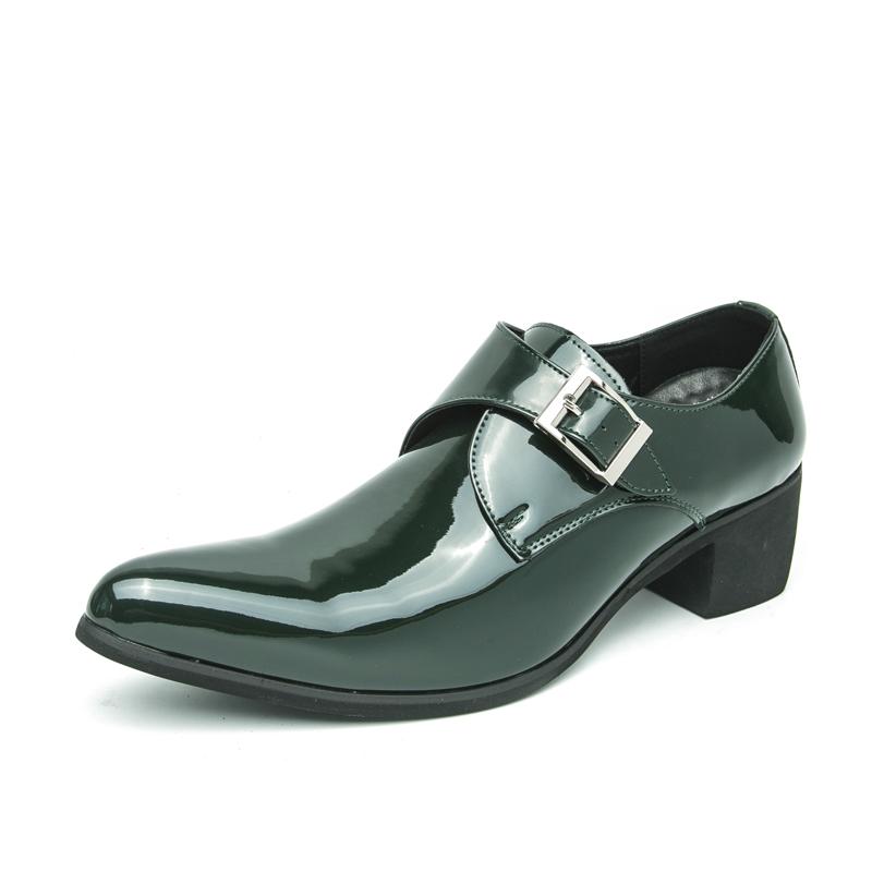 Luxury Black High Heel Men's Shoes Fashion Moccasin For Men Wedding Shoes Casual Dress Leather Pointed Toe Shoes Man Oxford Shoe