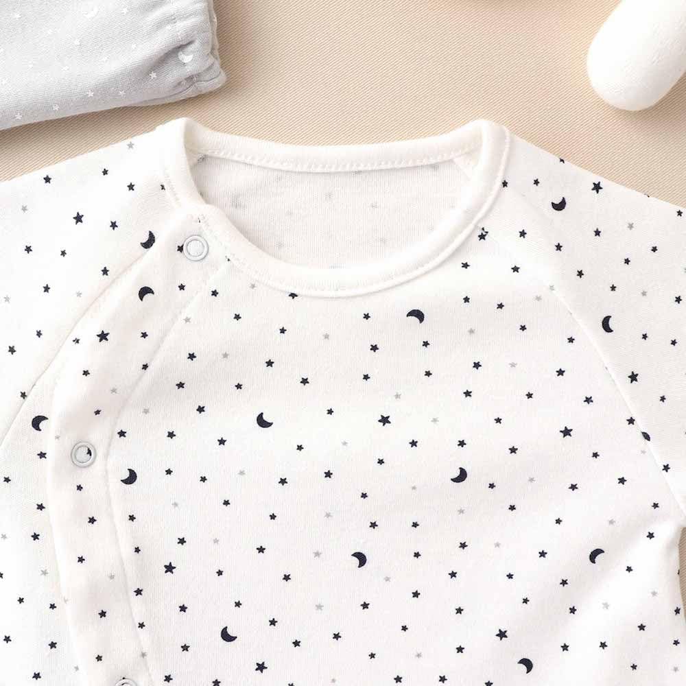 de Low birth weight baby smooth star pattern all snap Newborn baby baby clothes twins NICU cotton all seasons cute star [Cream Coco] two-way [crotch