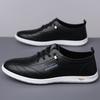 Fashion Mens Outdoor Walking Trainers Breath Running Shoes Fashion Leather Lace-Up Summer Flats Non-Slip Casual Sneakers Tenis Masculino