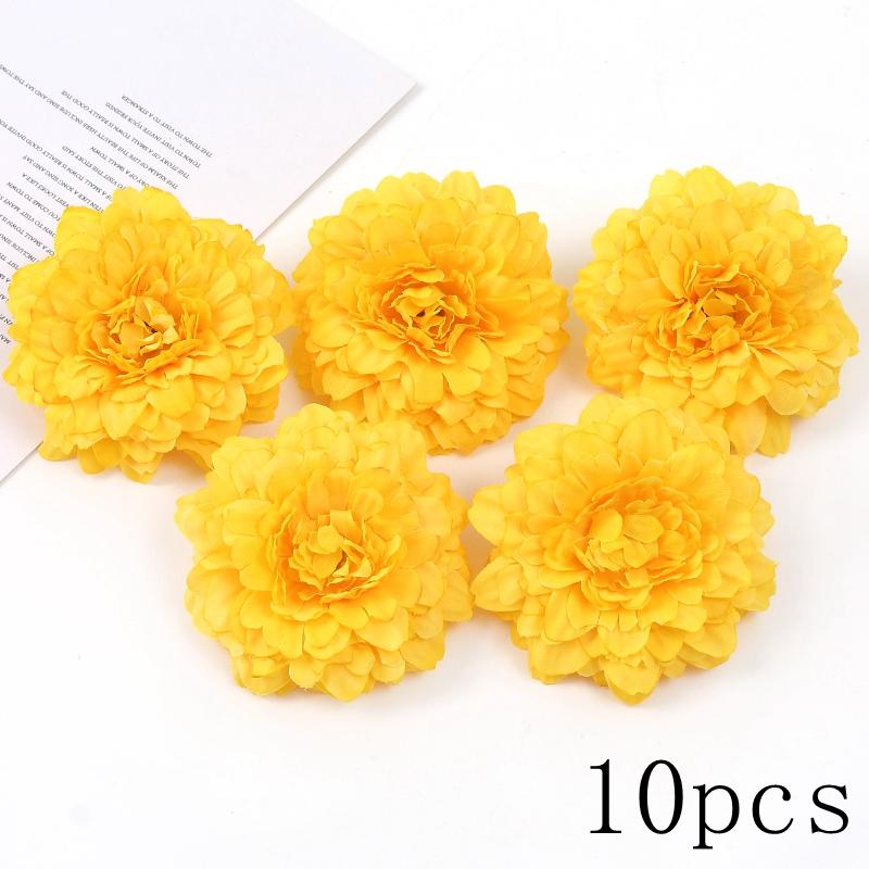Orange Artificial Flowers Heads Silk Fake Flowers for Home Decor Party Marriage Wedding Decoration DIY Wreath Gifts Accessories