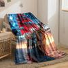 A Ship with Vibrant Red Sails Against a Starry Night and Sunset Backdrop. for All Seasons Blanket Lunch Break Throw Gift