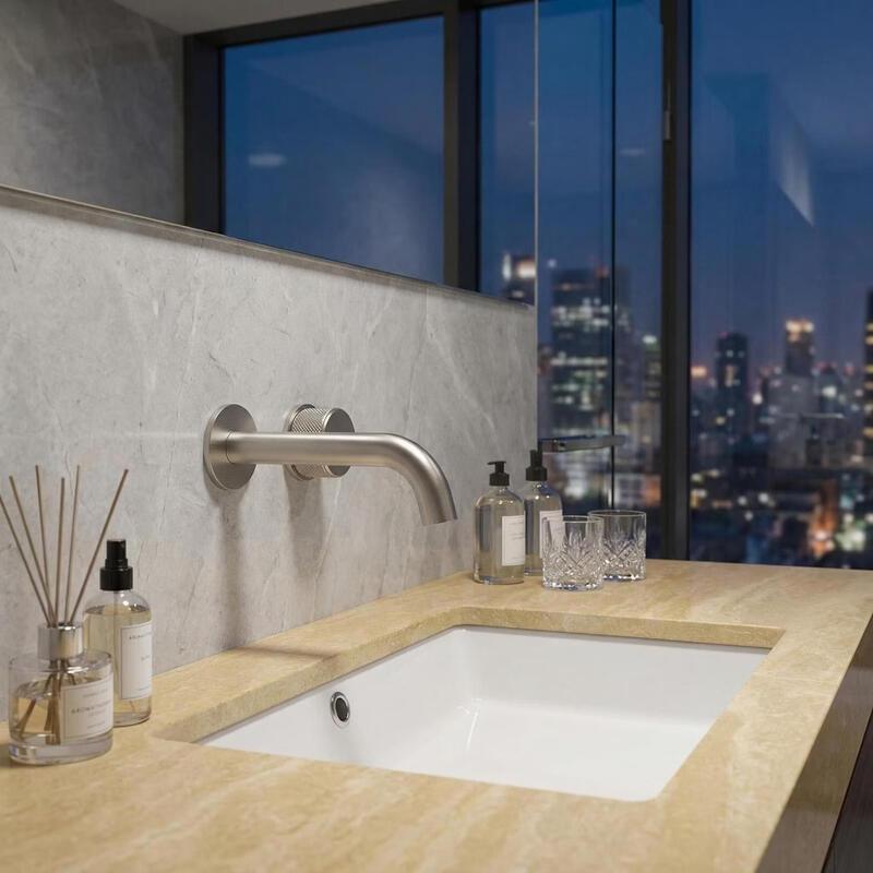 TLXT Elegant Black Concealed Wall-Mounted Basin Faucet