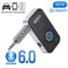 Adapter Bluetooth 6.0 Bezprzewodowy Nadajnik Odbiornik Audio do Samochodu Muzyki Słuchawek Głośnika Adapter Audio AUX z Gniazdem 3,5 mm