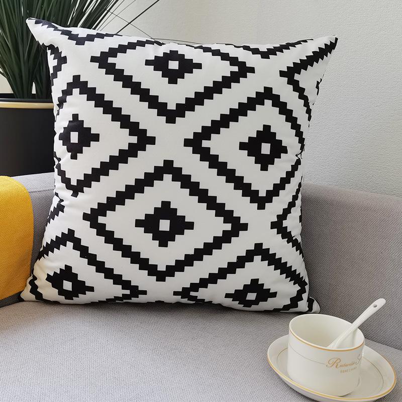 New Nordic-style Simple Geometric Pattern Pillowcase for Summer Ins Sofa Headrest Without Pillow Core