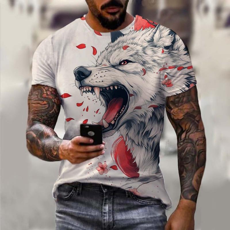 

Flame Tiger 3D Print T-Shirt Fire Animals Graphic Cool Design Punk Style XXS