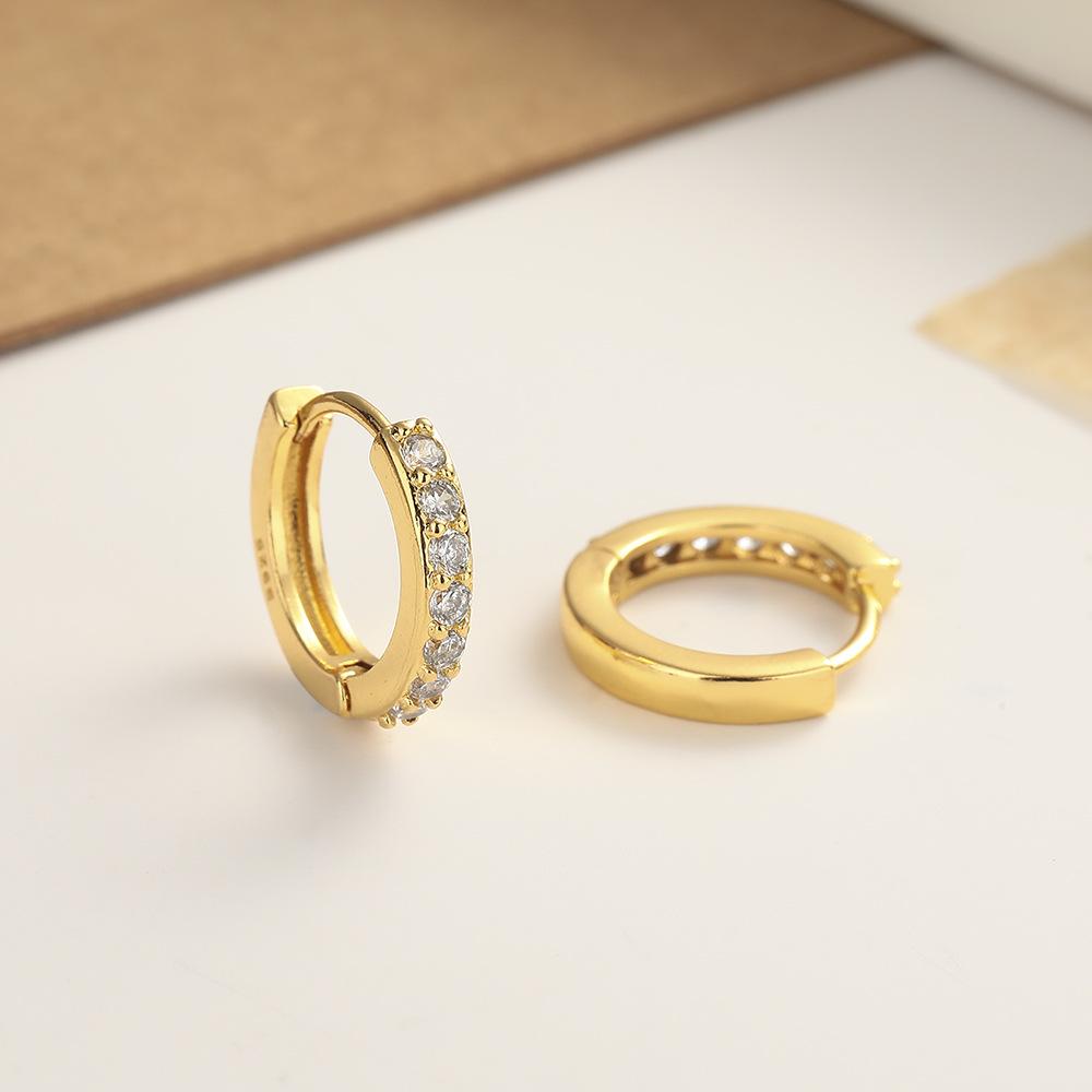 

Серьги-кольца из серебра S925 с кристаллами и цирконием для женщин, роскошные, романтичные, круглые, для вечеринки, тонкие ювелирные изделия, подарки