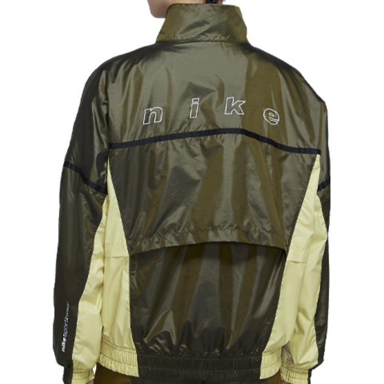 Nike Jackets Men's Olive Green Stand Collar Moderate Other CU6390-368