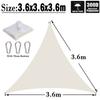 Milky 300D Polyester Waterproof Sun Shade Fabric Sun Shelter Tent Outdoor Triangle Rectangle Awning Garden Terrace Sun Canopy