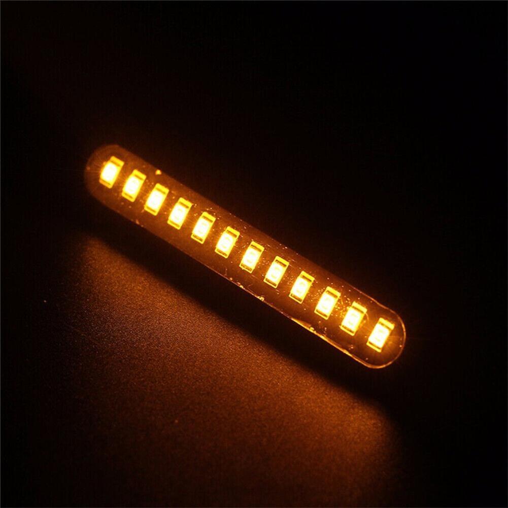Motorcycle 2PCS Amber DC 12V License Plate Light Bar