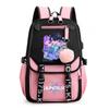 Anime Niedlicher Cartoon K-Pop Bedruckter Rucksack Schultasche für Teenager Schüler Mädchen Junge Bücherrucksack Große Kapazität Wasserdicht Reisetasche Kindergeschenk Rucksack
