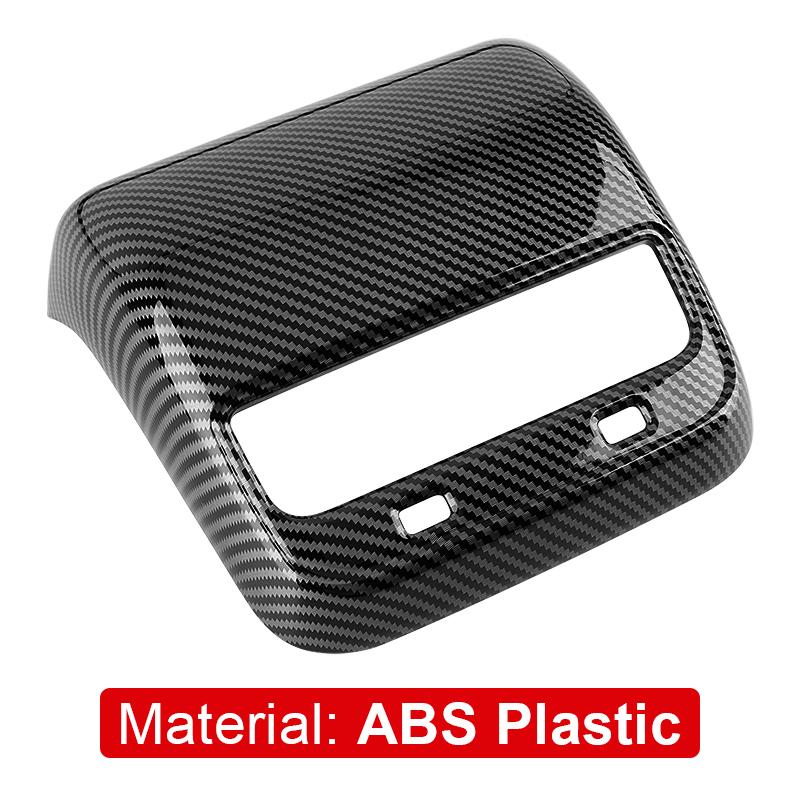For Tesla Model 3 Y 2021 2022 2023 2024 2025 ABS Carbon Fiber Car Rear Air Conditioning Vent Outlet Cover Trim Sticker