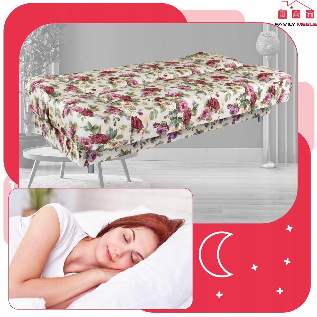 Divano letto Sara Print divano letto pieghevole bonell letto Family mobili