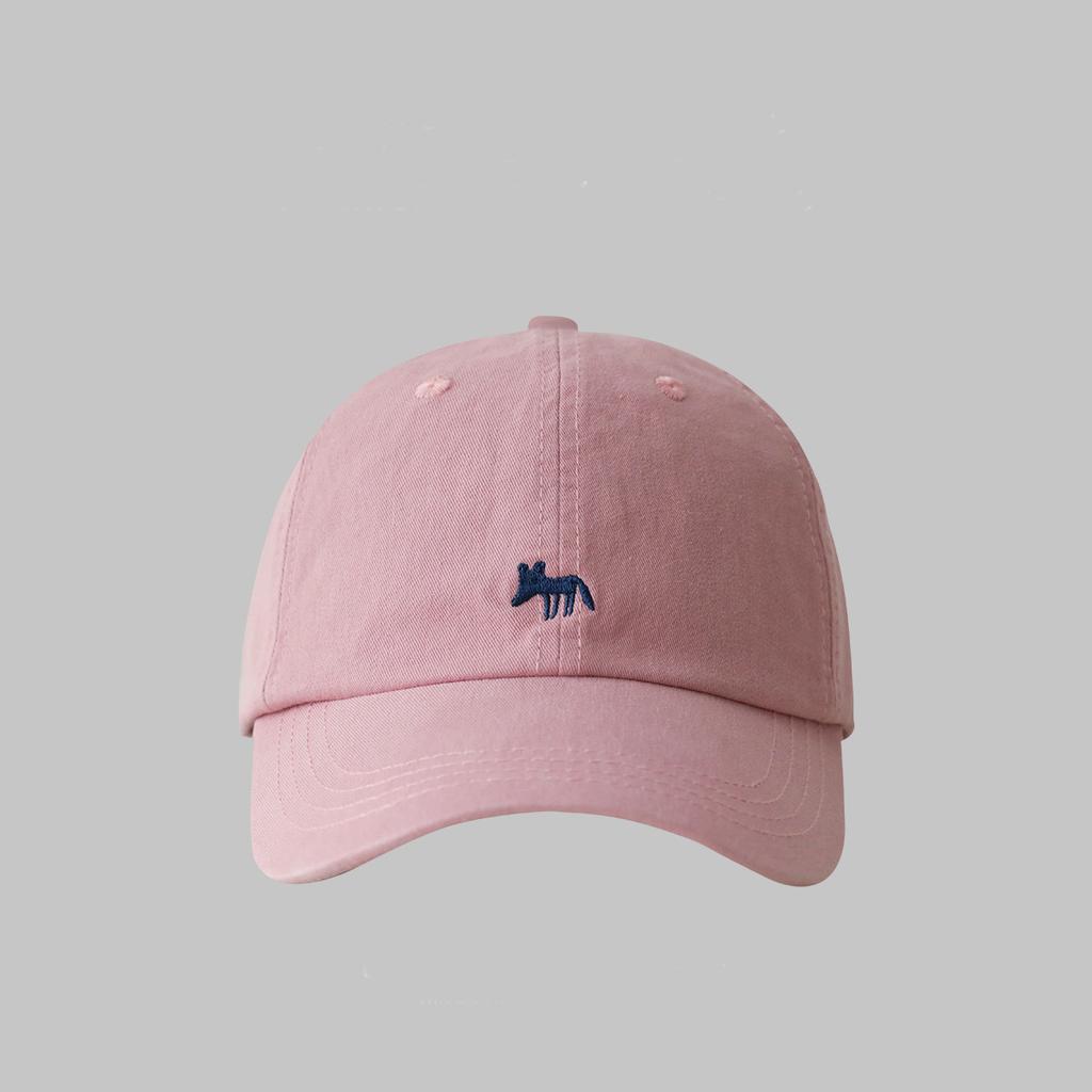 Niedliche kleine Fuchs bestickte Baseballkappe für Damen im Sommer Neue breite Krempe, die das Gesicht zeigt Kleine Sonnenschutz-Baseballkappe