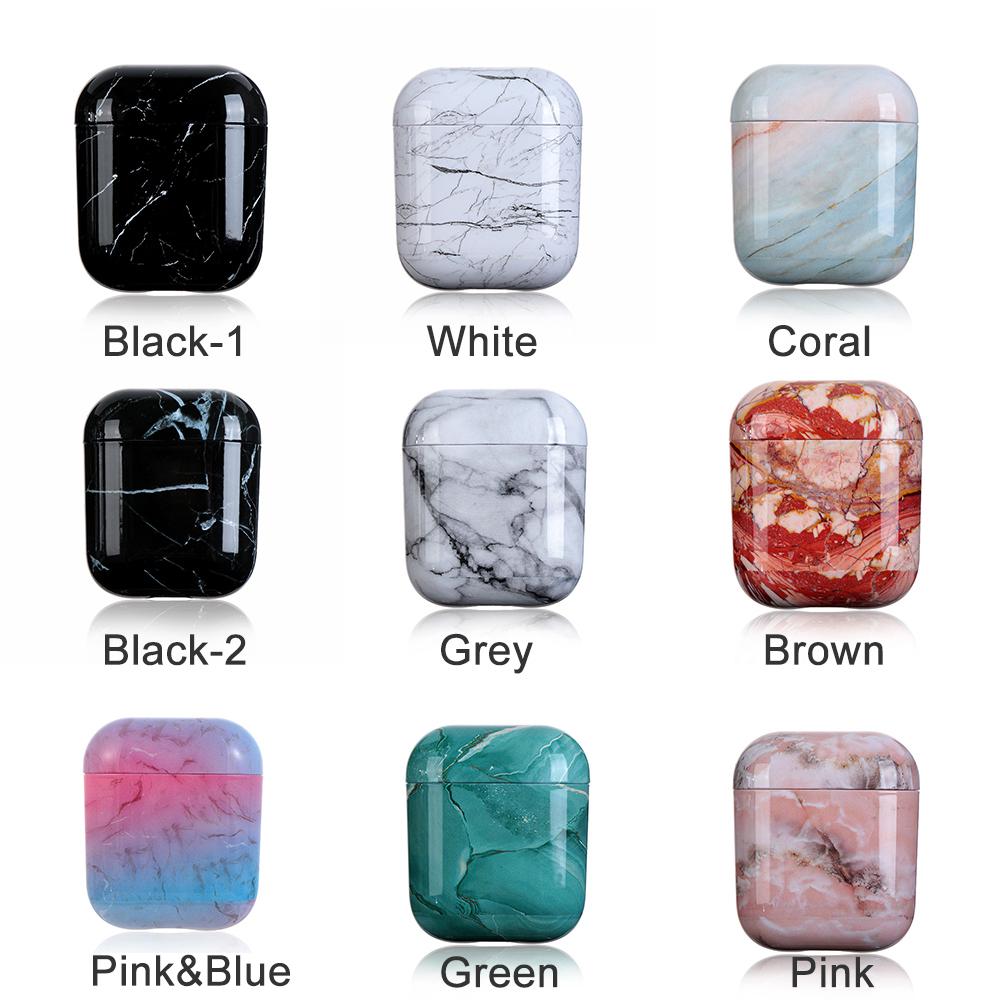 Fashion Charging Box Dust Guard Hard PC Protective Case Cover Bag Shell Marble Stone