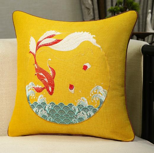 Chinese New Style Fu Character Pillow Case, Wedding Red Lucky Linen Cushion Cover for Sofa Bedroom Decor