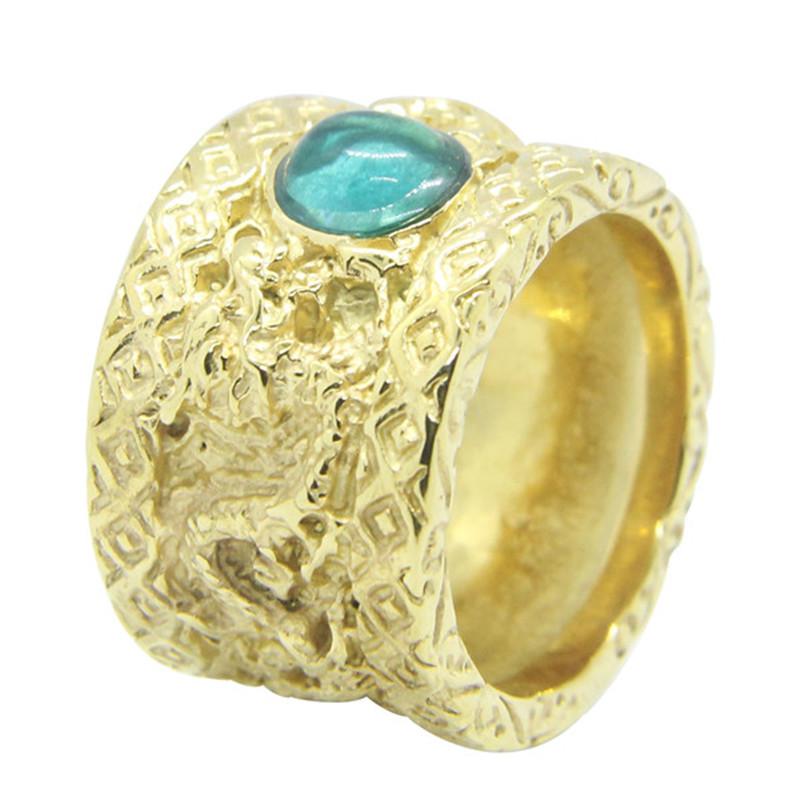 

Support Dropship Cool Man Ring 316L Stainless Steel Jewelry Blue Stone Ring 13