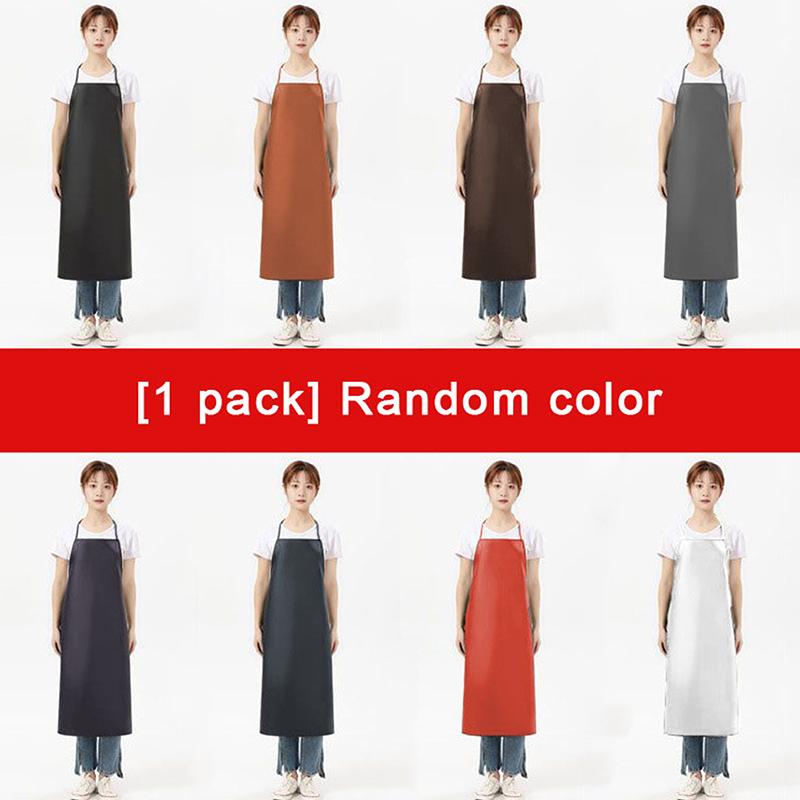 Waterproof Oil Proof Aquaculture Extended PU Leather Apron Thickening Kitchen Canteen Restaurant Labor Protection Home Appliance