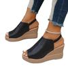 Roman Sandals For Women Summer Thick Sole Pu Fish Mouth Slip On With Elastic Band