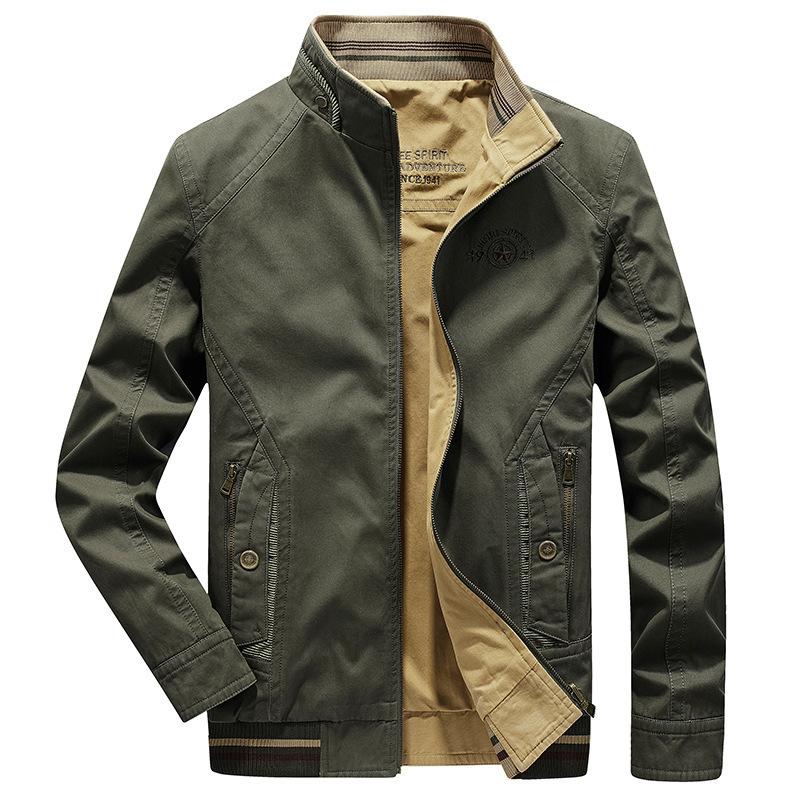 Spring New Men's Clothing Double-sided Jacket Top Men's Casual Large-size Stand-up Collar Men's Double-sided Jacket