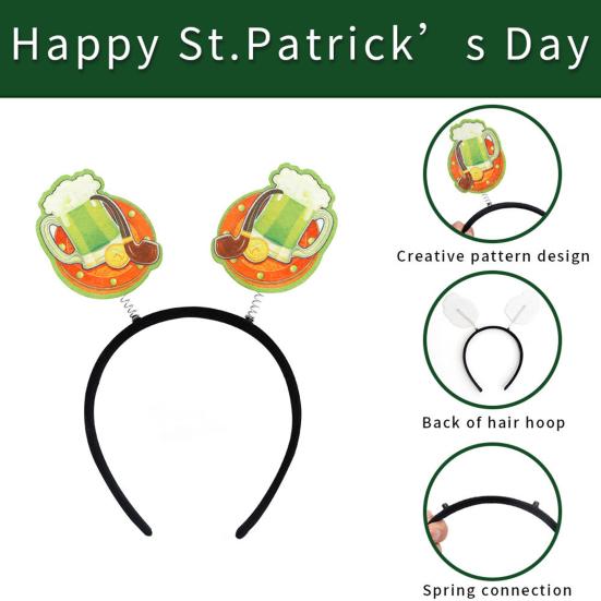 улица. Повязка на голову с трилистником на день Святого Патрика — фото 5