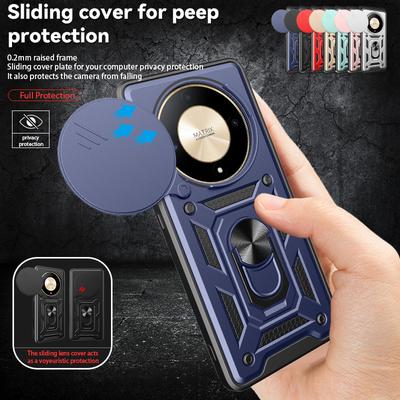 Etui na telefon z magnetycznym uchwytem na pierścień do Honor X9b X9B Honor X9b Slide Camera Protect Shockproof Armor Back Cover