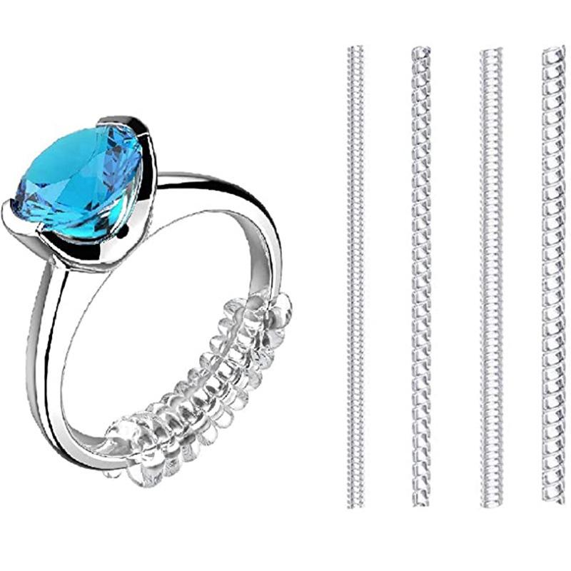 Transparent Adjustable Ring Sizer - Invisible Gold Wire Design