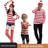 Akıllı Wally İngiltere Anime Ebeveyn-Çocuk Çizgili Kostümü Erkekler İçin