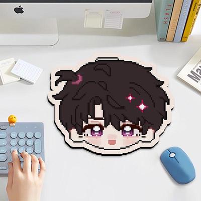 Love & Deep Space Pixel Art Mouse Pad - Cute, Thick, Stain-Resistant Desk Pad for Laptop