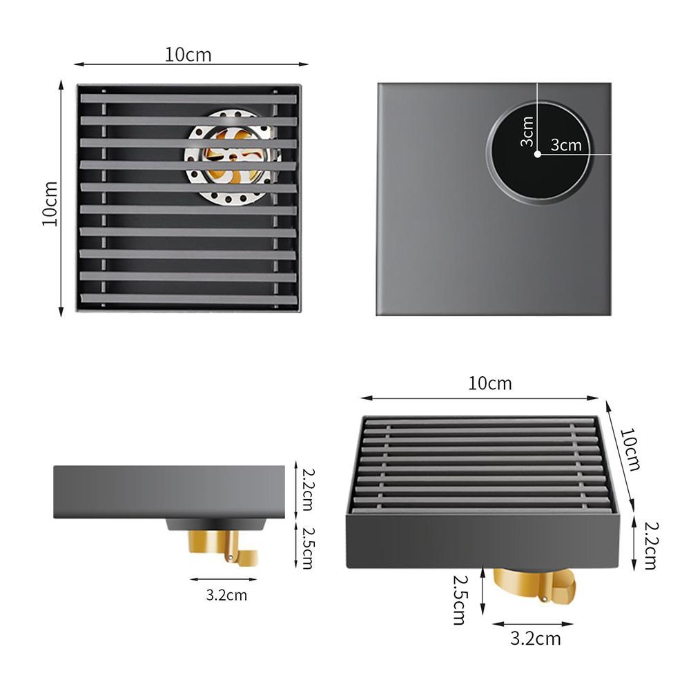 Stainless Steel Floor Drain Household Hotel Bathroom Shower Room Large Displacement Floor Drain Bathroom Fixture China Mainland