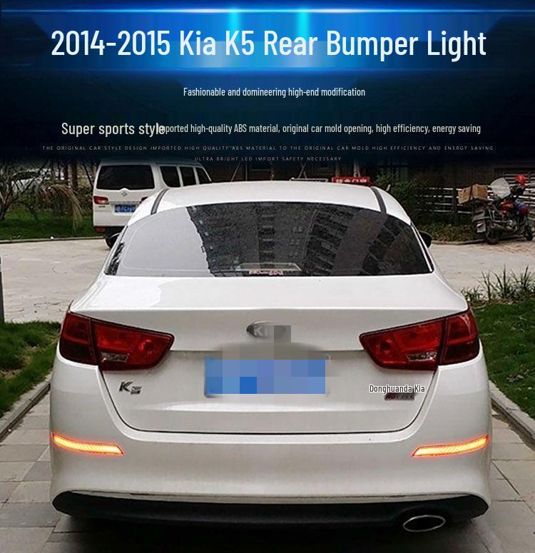 LED Rear Bumper Reflector Light with Flowing Turn Signal for 11-15 Kia K5