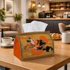 1pc Persian Oriental Horse Tissue Box Cover - Vintage Orange Suitable for Home, Office, Car & Party Use, Compact Modern Fabric Dispenser with Reinforc