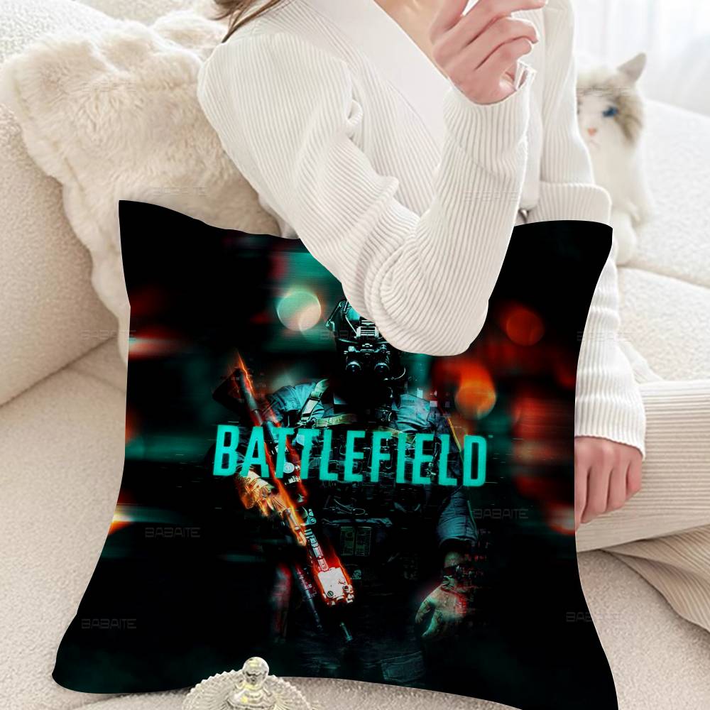 B-Battlefield 6 Oreiller de Jeu Cool Oreiller Anime Housse de Oreiller de Tête de Canapé-Lit Housse de Coussin 45x45 cm Mode 35x35cm