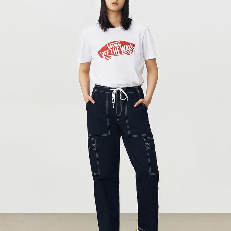 Vans Off The Wall Classic Print Casual Sports American Vintage Short Sleeve T-Shirt Unisex Tops White VN0A4MM7KSF1