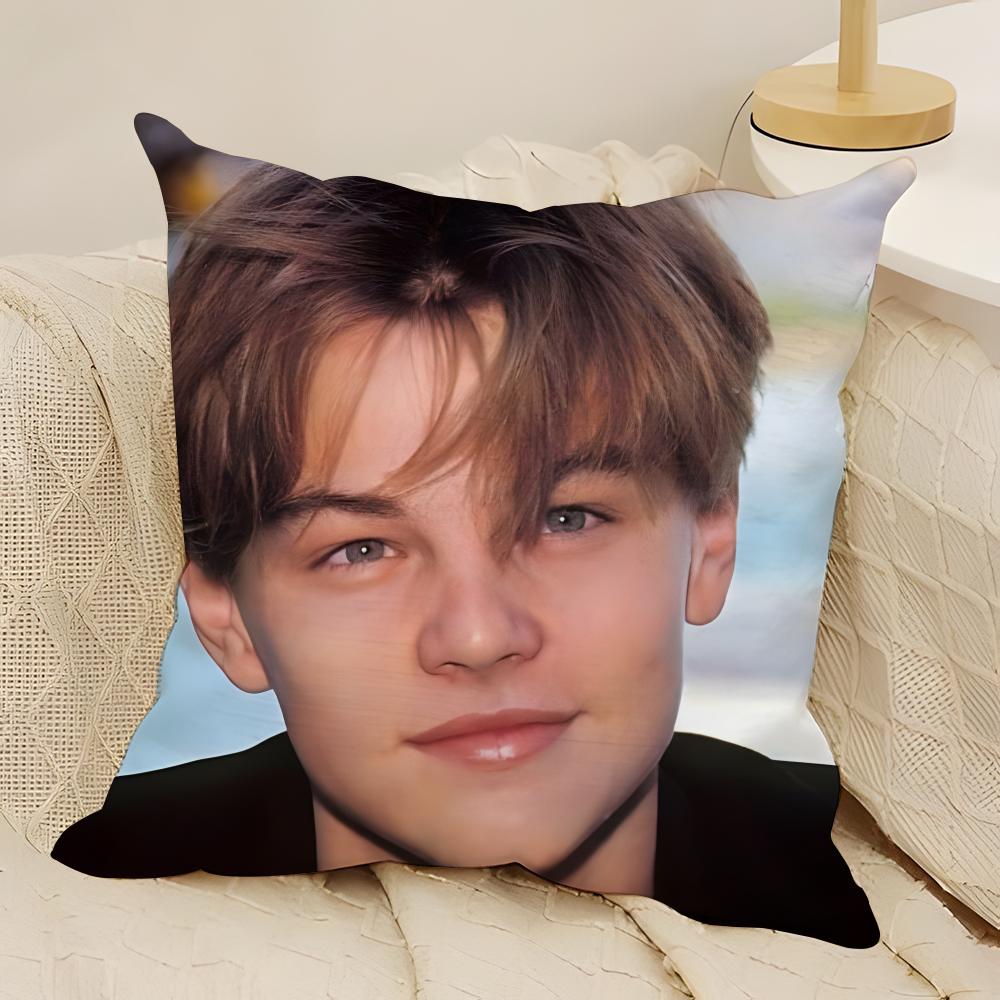 

LLeo DiCaprio vibe look Pillow Case Natural Linen DoubleSided Printing Sofa Home Decor Cushion Cover 30X30cm