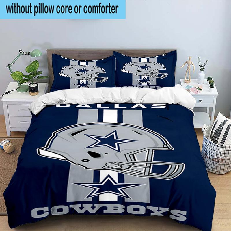 Cowboys Team Logo 3PCS Bedding Set 2D Printing (Includes 1 Duvet Cover + 2 Pillowcases Coreless), Bedroom decor,Fan Gift