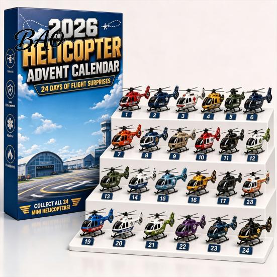 Aviation Themed Decor Aircraft Advent Calendars 2026, Airplane Toy Countdown Calendar, 24 Days Christmas Holiday Calendar with Models, 2D Acrylic