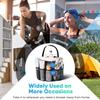 Large Capacity Portable Bathroom Organizer 8 Pocket Textile Hanging Bag for Dorm Shower Bedroom Gym Beach 22x22x25cm Black