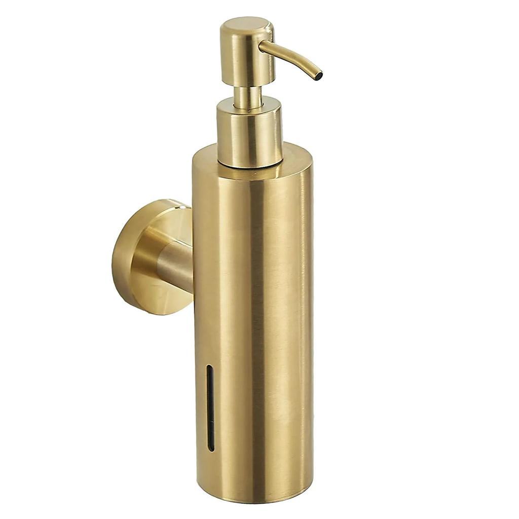 Dispenser per Sapone Liquido Acciaio Inossidabile 304 Nero Spazzolato Quadrato Circolare Dispenser Manuale per Sapone Dispenser per Sapone da Bagno Hotel