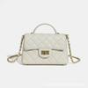 2026 New All-matching Women's Cross-body Square Bag First-layer Sheepskin Single-shoulder Diamond-style  Style Chain