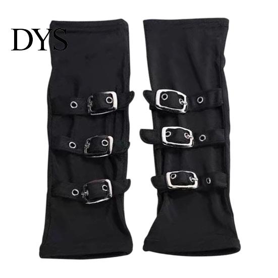 Accesorios de Mano Streetwear Calentadores de Brazo Góticos Guantes sin Dedos para Mujer, Calentadores Punk con Hebilla Metálica para Adultos y Niños, Mangas Góticas Steampunk, Cosplay